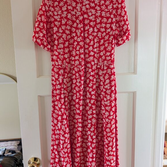 Sezane Red Cara Print Dress, Size US 2 (FR 34) - Picture 4 of 6